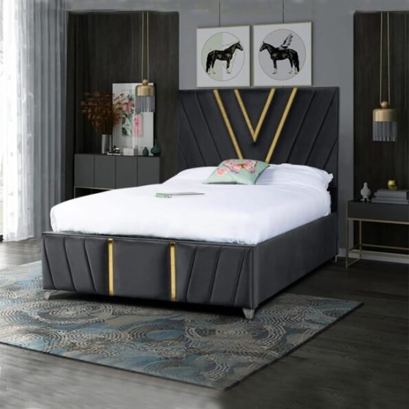 Vianca Crosse Line Velvet tufted Design Bed 2 650x650 1