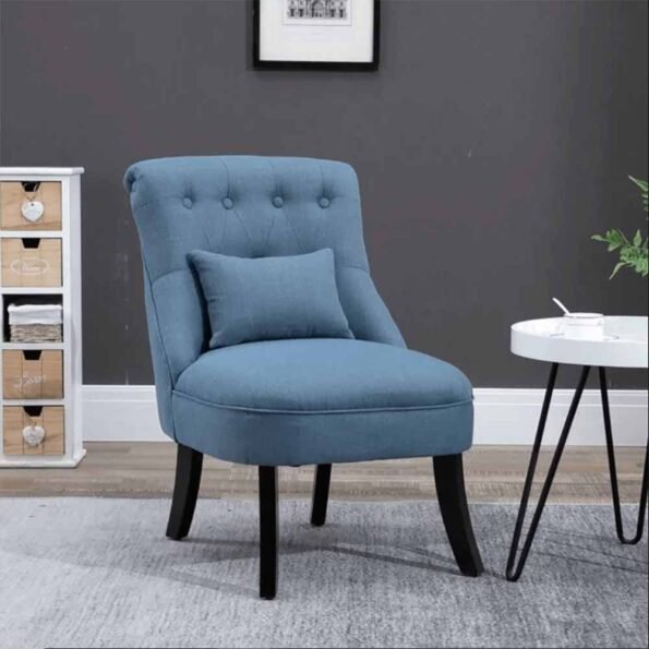 button tufted chair with cushion