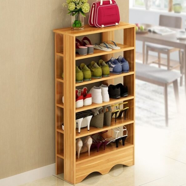 five tier wooden shoe cabinet