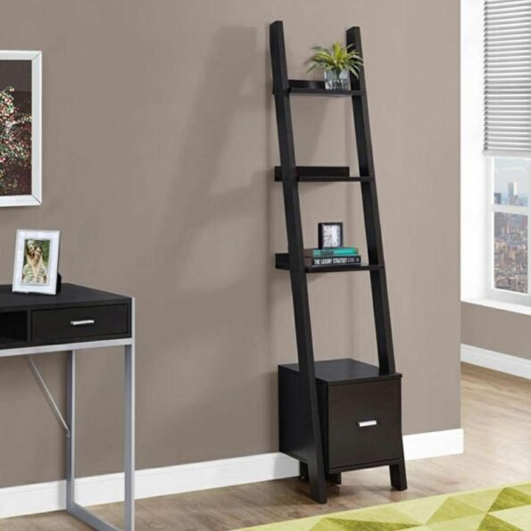 ladder book rack with drawer