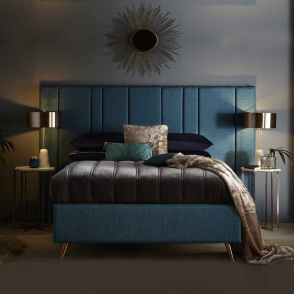 mid century modern upholstered wall panel bed