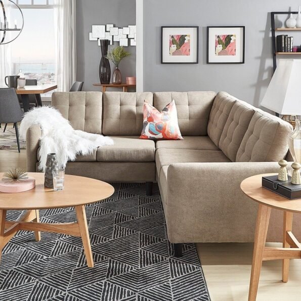 rivers khaki velvet sectional