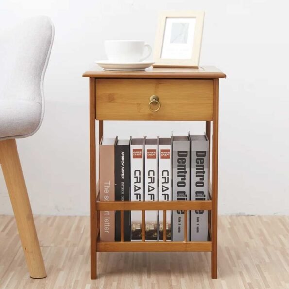 square etagere end table
