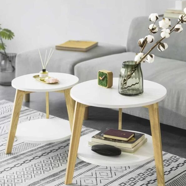 tukailai white round end table