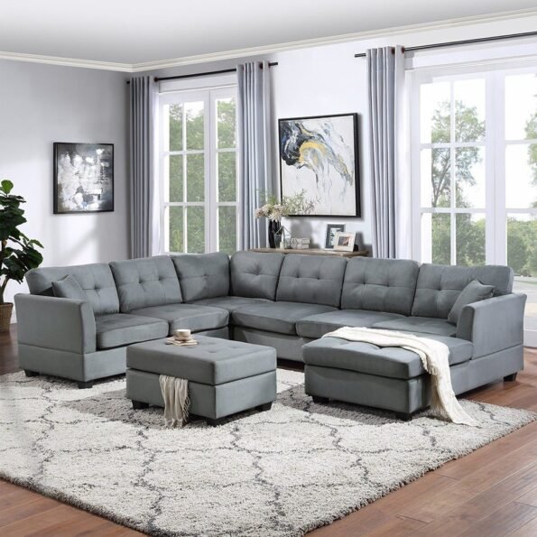 u shape sectional sofa storage ottoman