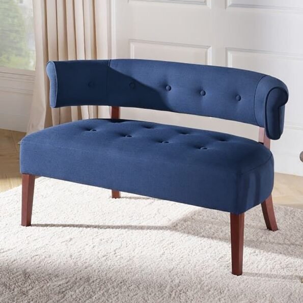venus curved back tufted bench settee