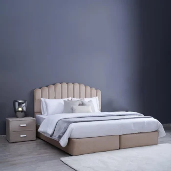 Ariel Scalloped - Velvet Platform Bed