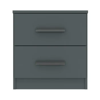 Rukn Norland 2 Drawer Bedside Table, Graphite Grey