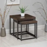 Rukn Brooklyn Nesting Side Tables, Dark Oak