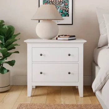 Rukn Lynton 2 Drawer Wide Bedside Table