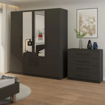 RUKN Foster 4 Door 3 Drawer Wardrobe