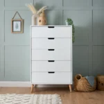 Rukn Obaby Maya Tall 5 Drawer Chest, White