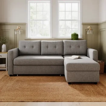 Rukn Barker Flatweave Trundle Corner Chaise Sofa Bed