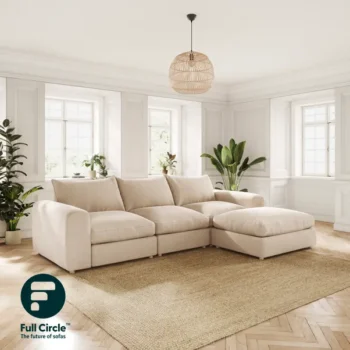 Rukn Full Circle Austin Natural Tonal Weave Right Hand Facing Corner Chaise