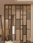 Framed Wood and Glass Partition