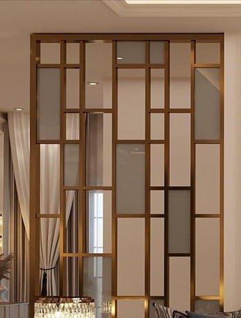 Framed Wood and Glass Partition