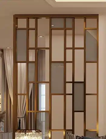 Framed Wood and Glass Partition