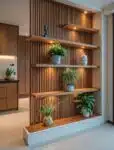 Vertical Wooden Slat Partition